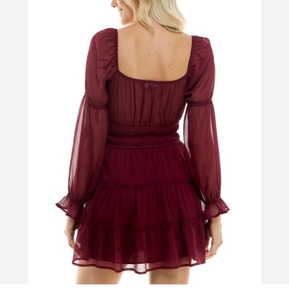 Altar'd State Deep Red Long Sleeve Dress - Picture 4 of 13